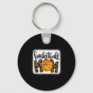 Basketball Mom Leopard Basketball Mama Keychain