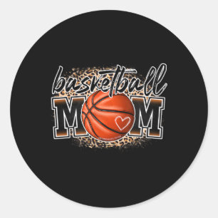Basketball Mom Leopard Basketball Senior Mom 2023  Classic Round Sticker