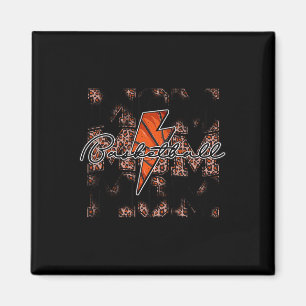 Basketball Mom leopard lightning bolt basketball g Magnet