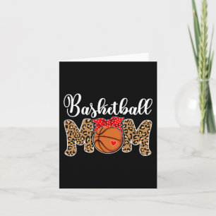 Basketball Mom Leopard Messy Bun Game Day Fun Moth Card