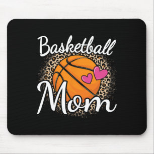 Basketball Mom Leopard Print Basketball Women Mama Mouse Pad