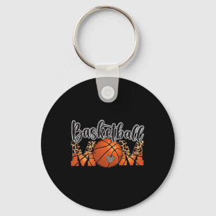 Basketball Mom Leopard Senior 2023 Graduation Moth Keychain