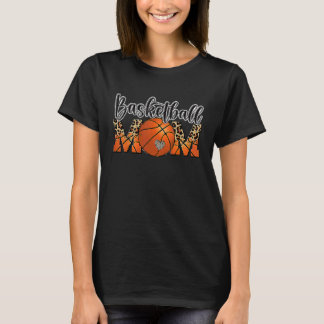 Basketball Mom Leopard Senior 2023 Graduation Moth T-Shirt