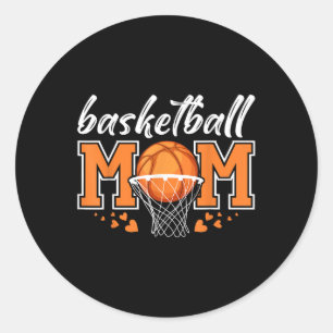 Basketball Mom Mama Mothers Game Day Basketball Wo Classic Round Sticker