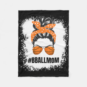 Basketball Mom Messy Bun Proud Mama Bball Basketba Fleece Blanket