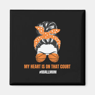 Basketball Mom Messy Bun Proud Mama Bball Basketba Magnet