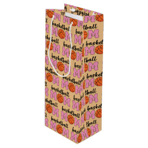 Basketball Mom Mothers Day Pattern Wine Gift Bag