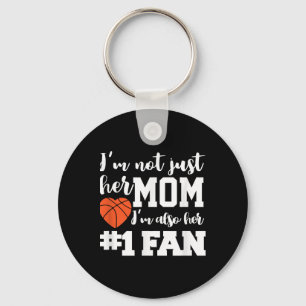 Basketball Mom Number One Fan Basketball Mothers J Keychain