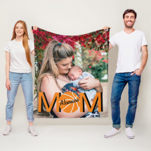 Basketball Mom Photo  Fleece Blanket