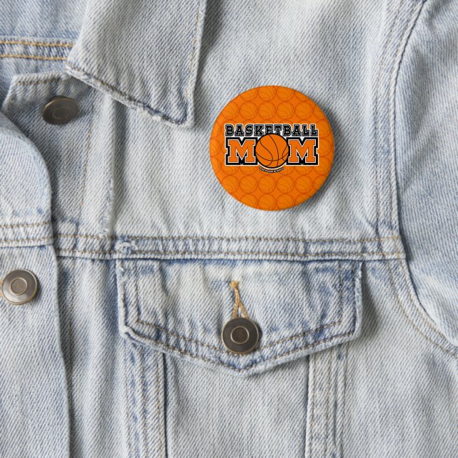 Basketball Mom Screwball Graphics 2 Inch Round Button (In Situ)