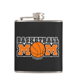 Basketball Mom Screwball Graphics Hip Flask