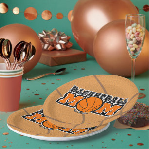 Basketball Mom Screwball Graphics Paper Plate