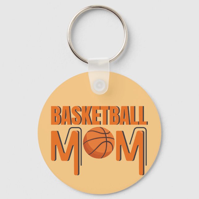Basketball Mom Sports Fan Team Player Keychain (Front)