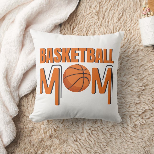 Basketball Mom Sports Fan Team Player Throw Pillow (Blanket)