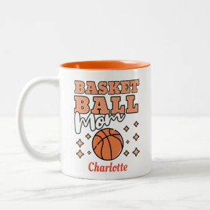 Basketball Mom-Sports-Funny Two-Tone Coffee Mug