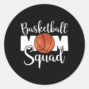 Basketball Mom Squad Classic Round Sticker