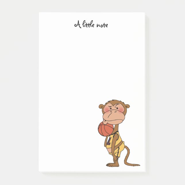 basketball monkey player post-it notes (Front)