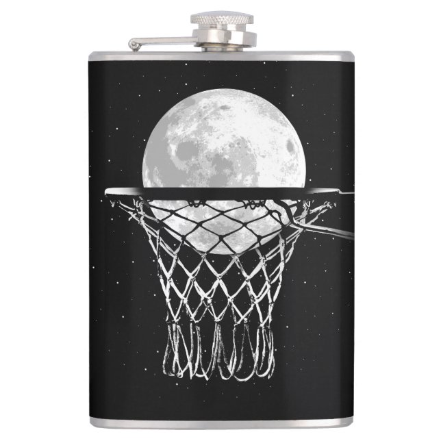 Basketball Moon Hip Flask (Front)