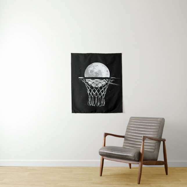Basketball Moon Tapestry (In Situ)