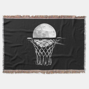 Basketball Moon Throw Blanket