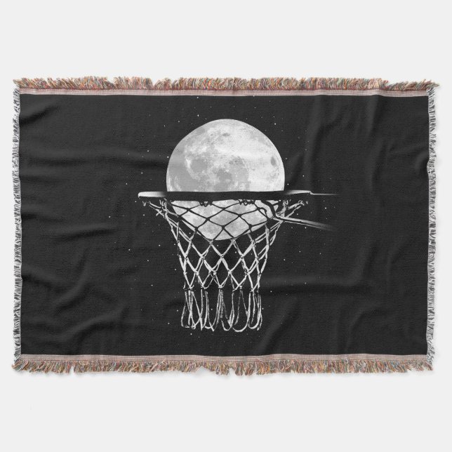 Basketball Moon Throw Blanket (Front)