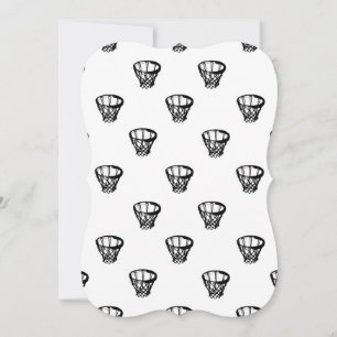 Basketball Motif Print Pattern Card