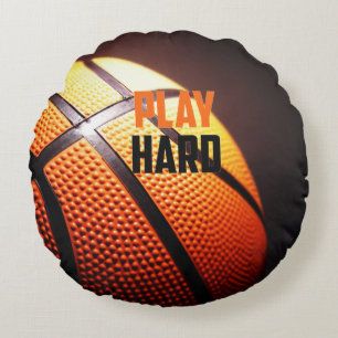 Basketball motivation - play hard by storeman round pillow