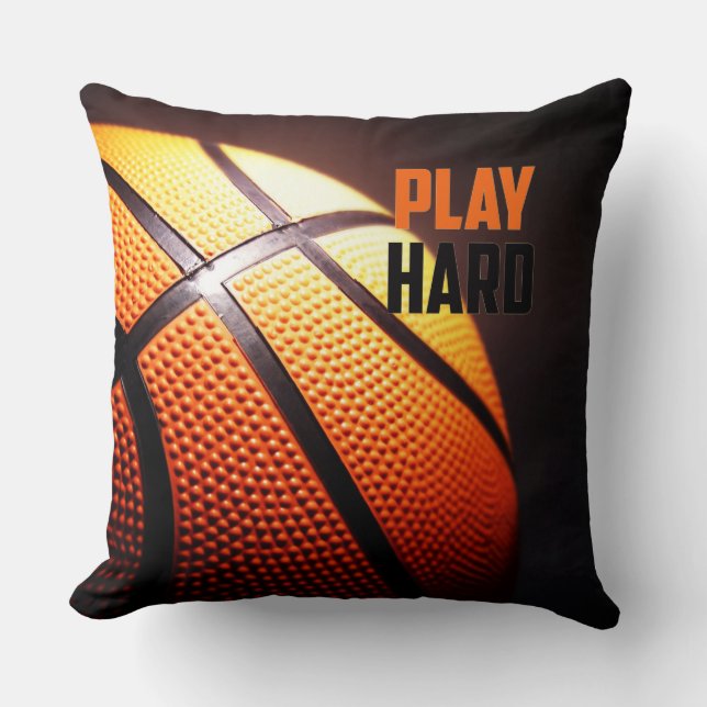 Basketball motivation - play hard by storeman throw pillow (Front)