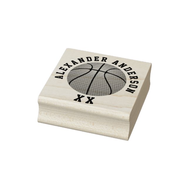 Basketball Name and Jersey Number Personalize Rubb Rubber Stamp (Stamp)