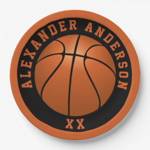 Basketball Name and Jersey Personalize Paper Plate