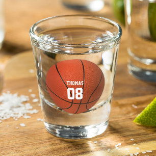 Basketball Name and Number Personalized Shot Glass