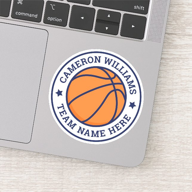 Basketball name and team blue stars white (Detail)