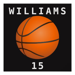 Basketball Name Number Poster