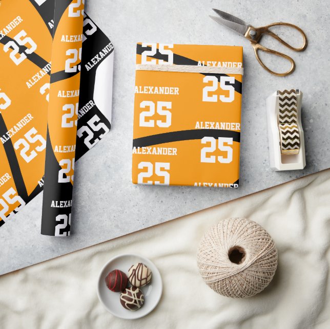 Basketball | Name & Number Wrapping Paper (Crafts)