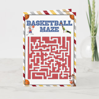 Basketball NBA baby shower maze for kids Card