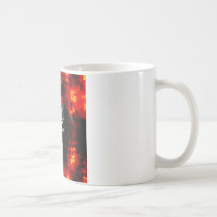 Basketball Net, Ball & Flames Coffee Mug