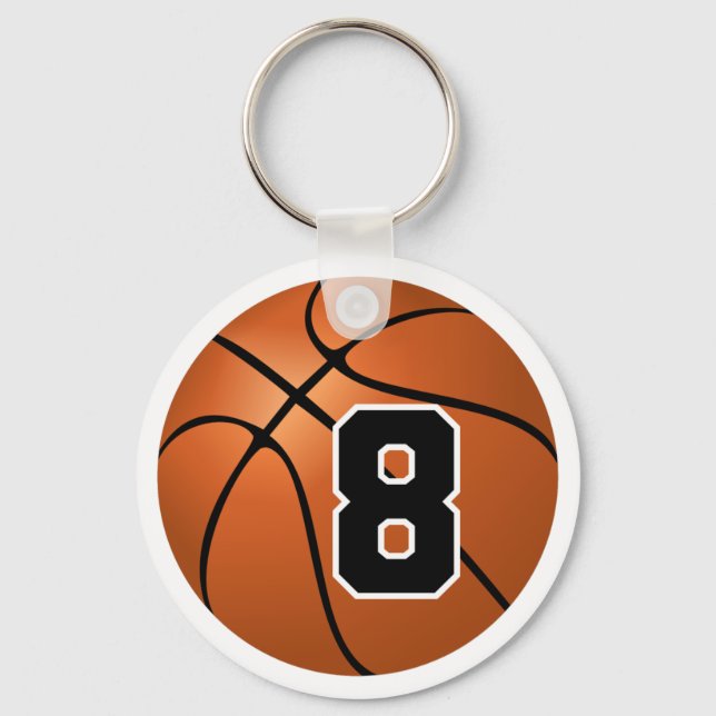 Basketball Number #8 Keychain (Front)