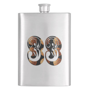 Basketball Number Thirty Three, Classic Hip Flask