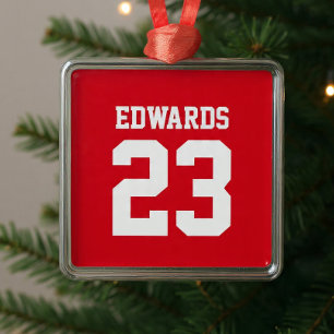 Basketball Numbered Metal Ornament