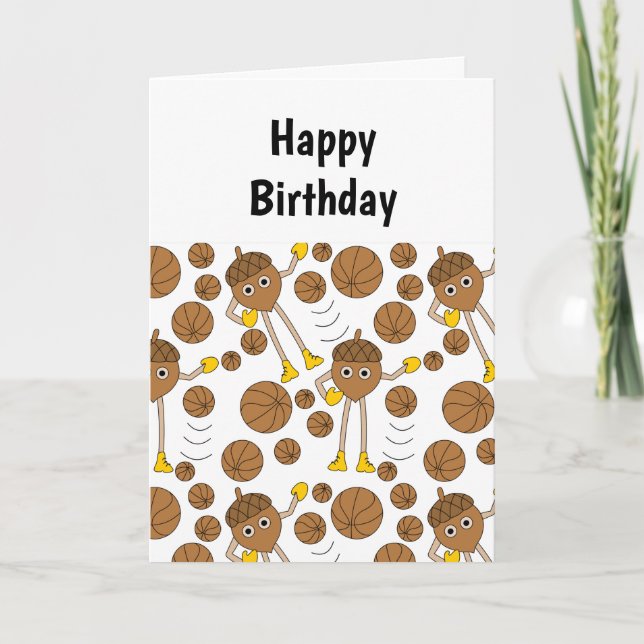 Basketball Nut Pattern Birthday Card (Front)
