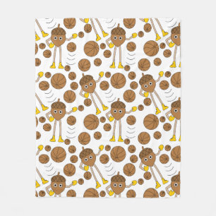 Basketball Nut Pattern Fleece Blanket