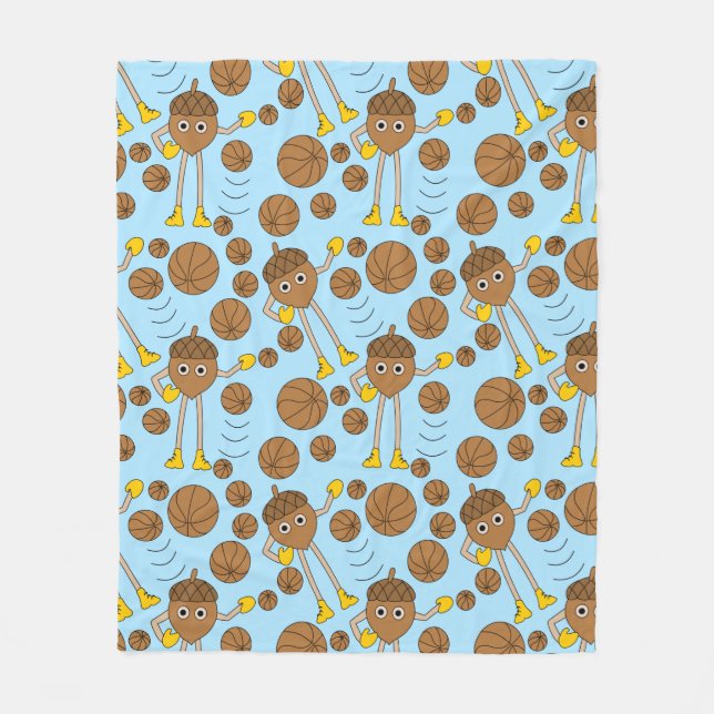 Basketball Nut Pattern Fleece Blanket (Front)