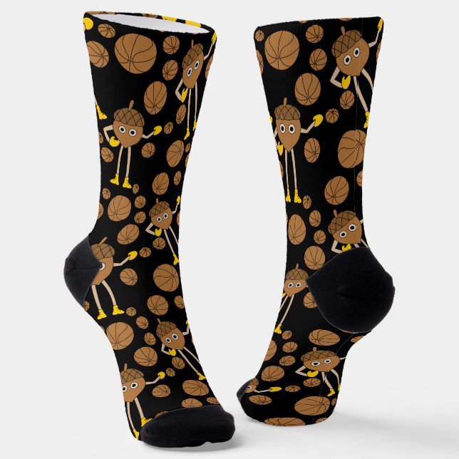 Basketball Nut Pattern Socks (Angled)