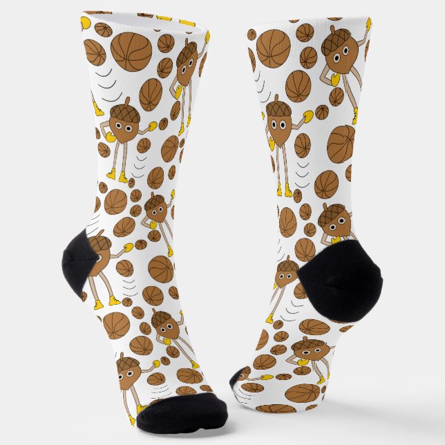 Basketball Nut Pattern Socks (Angled)