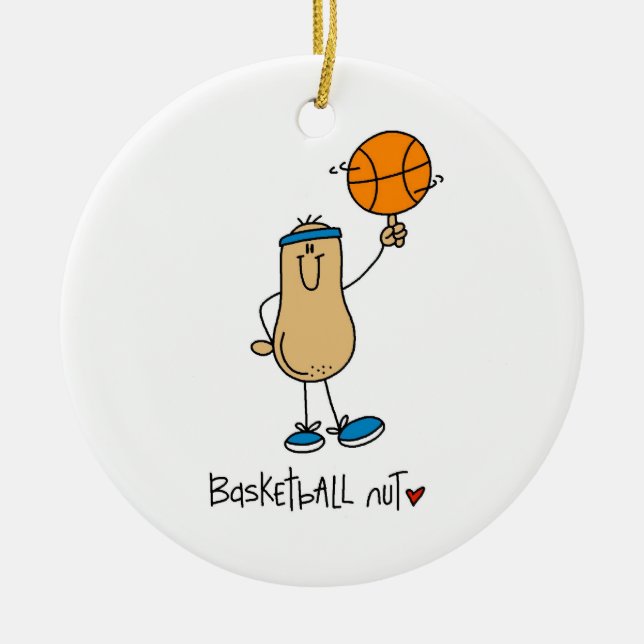 Basketball Nut T-shirts and Gifts Ceramic Ornament (Front)