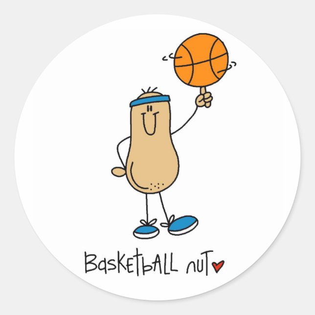 Basketball Nut T-shirts and Gifts Classic Round Sticker (Front)