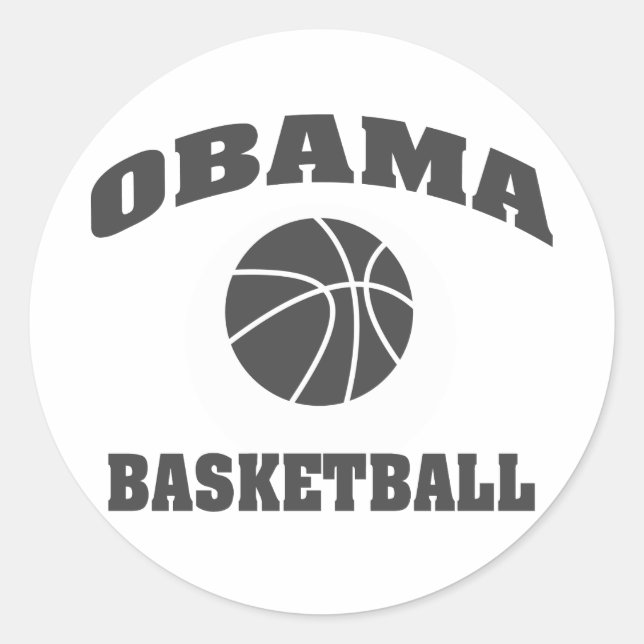 Basketball Obama type autocollant - gris (Devant)