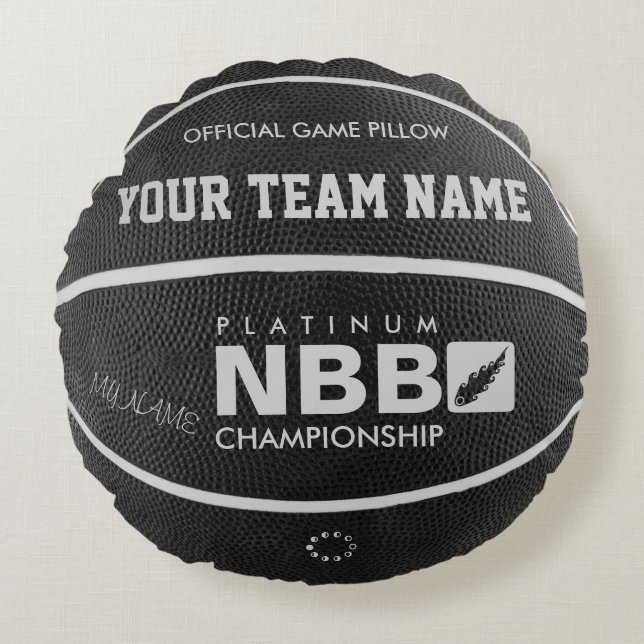 BASKETBALL OFFICIAL GAME PILLOW Black wl (Front)