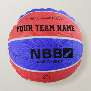 BASKETBALL OFFICIAL GAME PILLOW Blue D Red wl