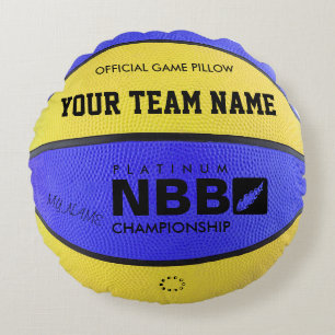 BASKETBALL OFFICIAL GAME PILLOW Blue D Yellow